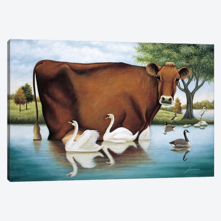 Spring Reflections Canvas Print #LWE119} by Lowell Herrero Canvas Artwork