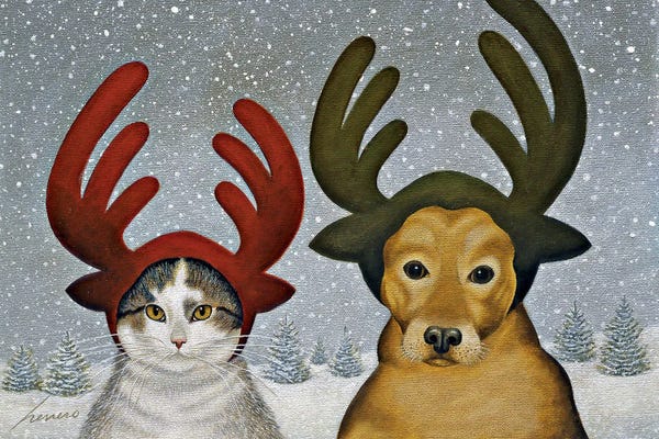 Christmas Animals: Squeeky Ashby & Lucy Zirbel by Lowell Herrero