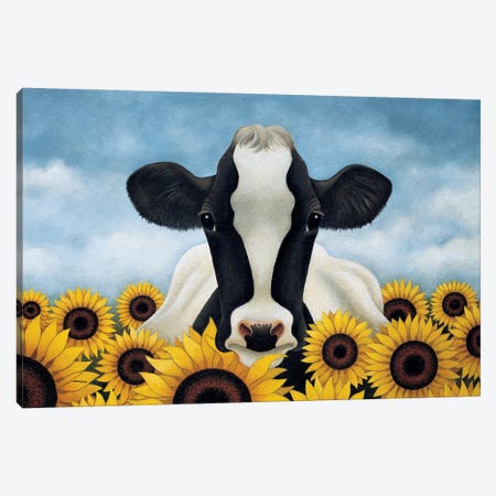 Surrounded By Sunflowers Canvas Print #LWE129} by Lowell Herrero Canvas Art Print