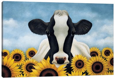 Surrounded By Sunflowers Canvas Art Print - Lowell Herrero