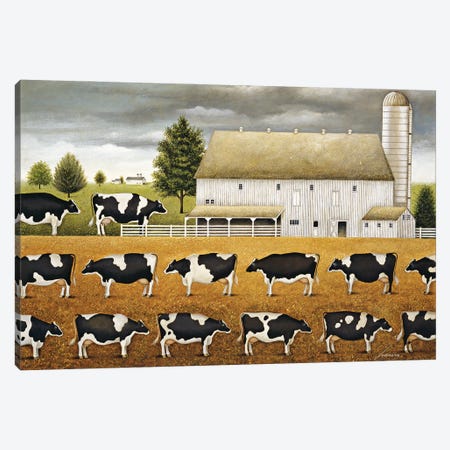 The Line Up Canvas Print #LWE130} by Lowell Herrero Canvas Art