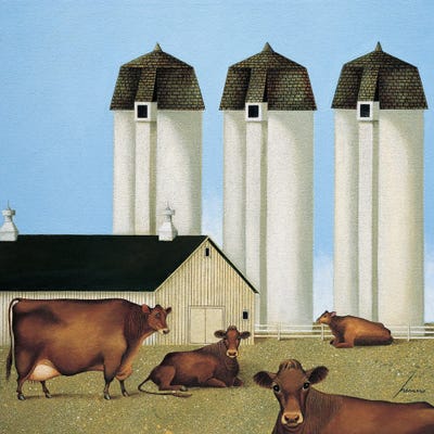 Three Silos by Lowell Herrero art print