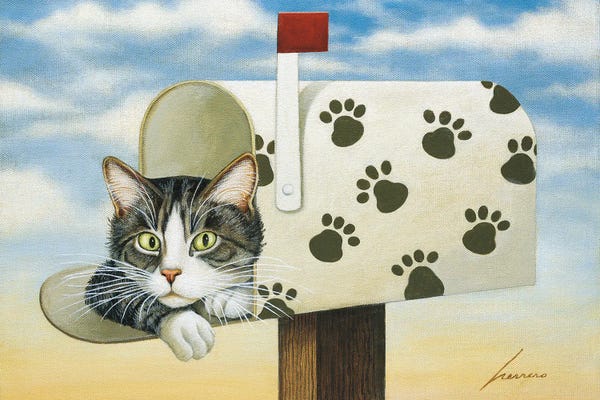 Tabbies: Toulouse Largent Mailbox by Lowell Herrero