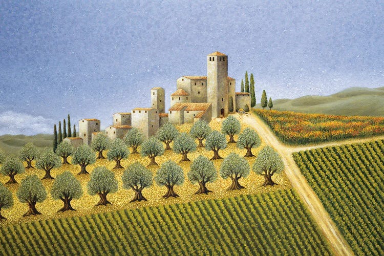 Tuscan Hillside With Olive Trees