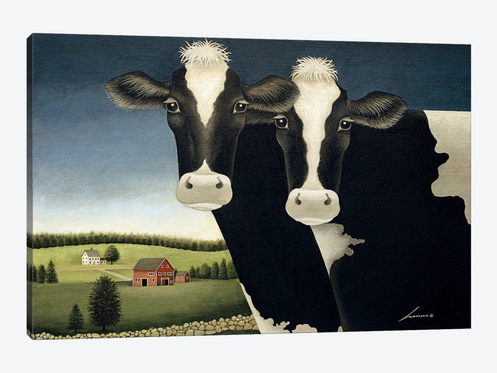 Two Cows by Lowell Herrero 1-piece Canvas Art Print