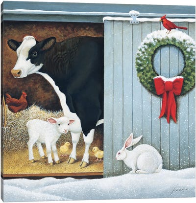 Christmas Morning Canvas Art Print - Farmhouse Christmas Décor