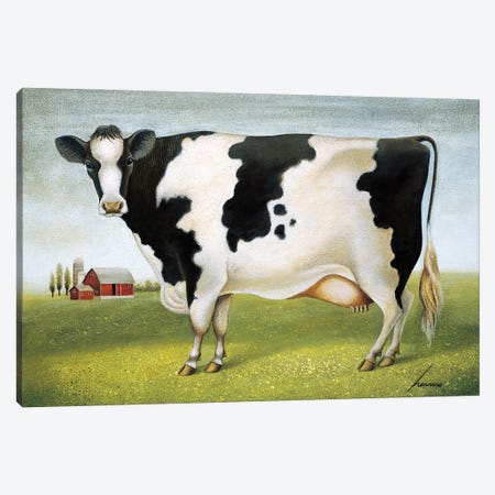 Classic Cow Canvas Print #LWE21} by Lowell Herrero Canvas Art Print