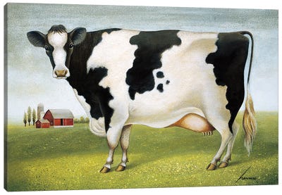 Classic Cow Canvas Art Print - Lowell Herrero