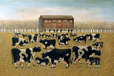 Cows Cows Cows by Lowell Herrero art print