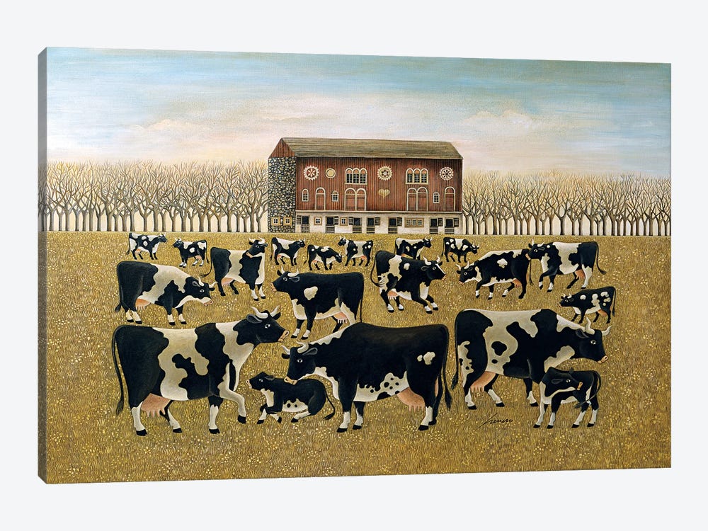 Cows Cows Cows by Lowell Herrero 1-piece Canvas Wall Art