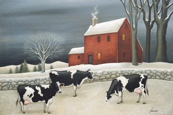 Farmhouse Festive: Cows Of Hoxie House by Lowell Herrero