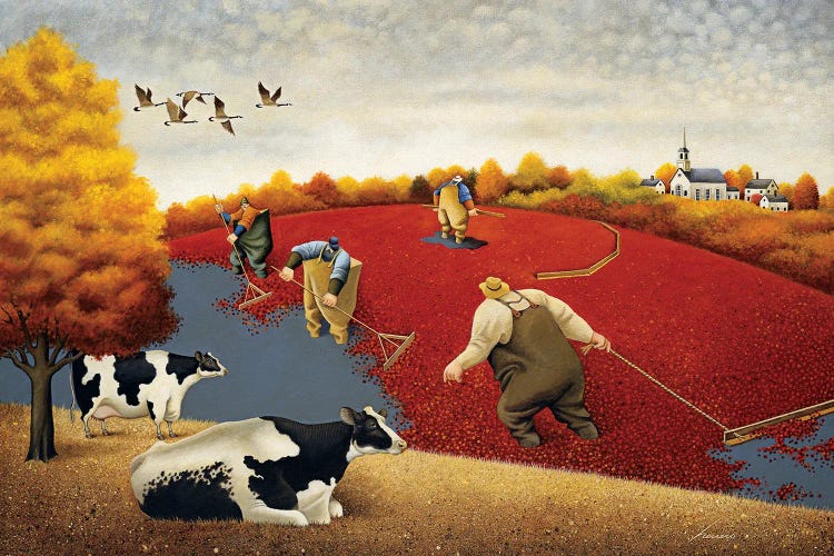 Cranberries And Cows by Lowell Herrero wall art
