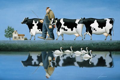 Delta Cows by Lowell Herrero framed wall art