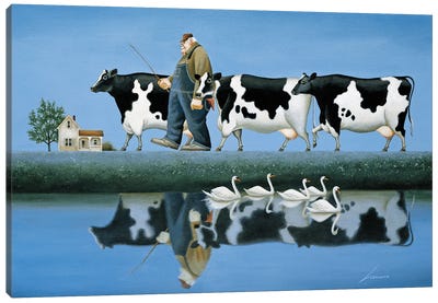 Delta Cows Canvas Art Print - Lowell Herrero