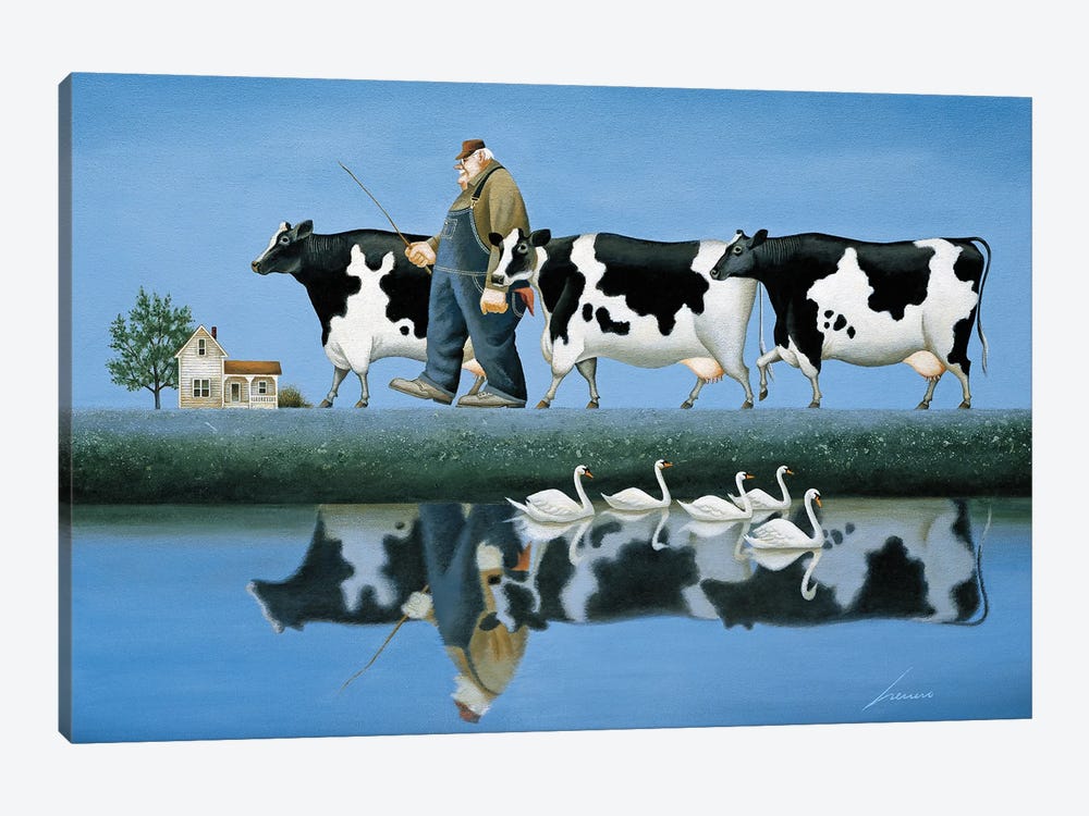 Delta Cows by Lowell Herrero 1-piece Canvas Art
