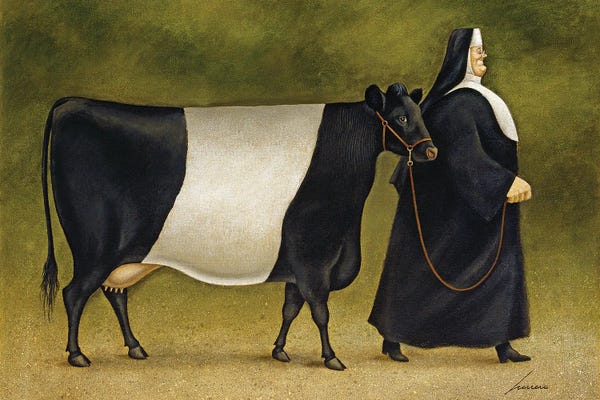 Animal Humor: Dutch Belted Cow by Lowell Herrero