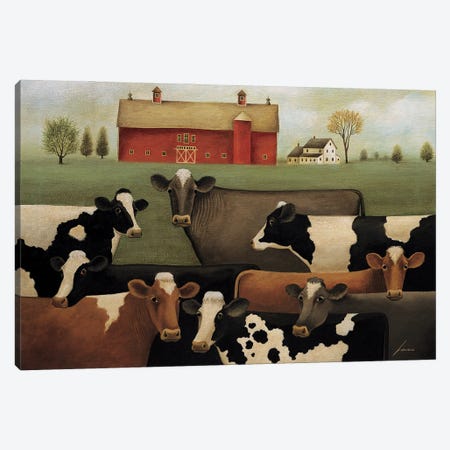 Eight Cows Canvas Print #LWE37} by Lowell Herrero Canvas Print