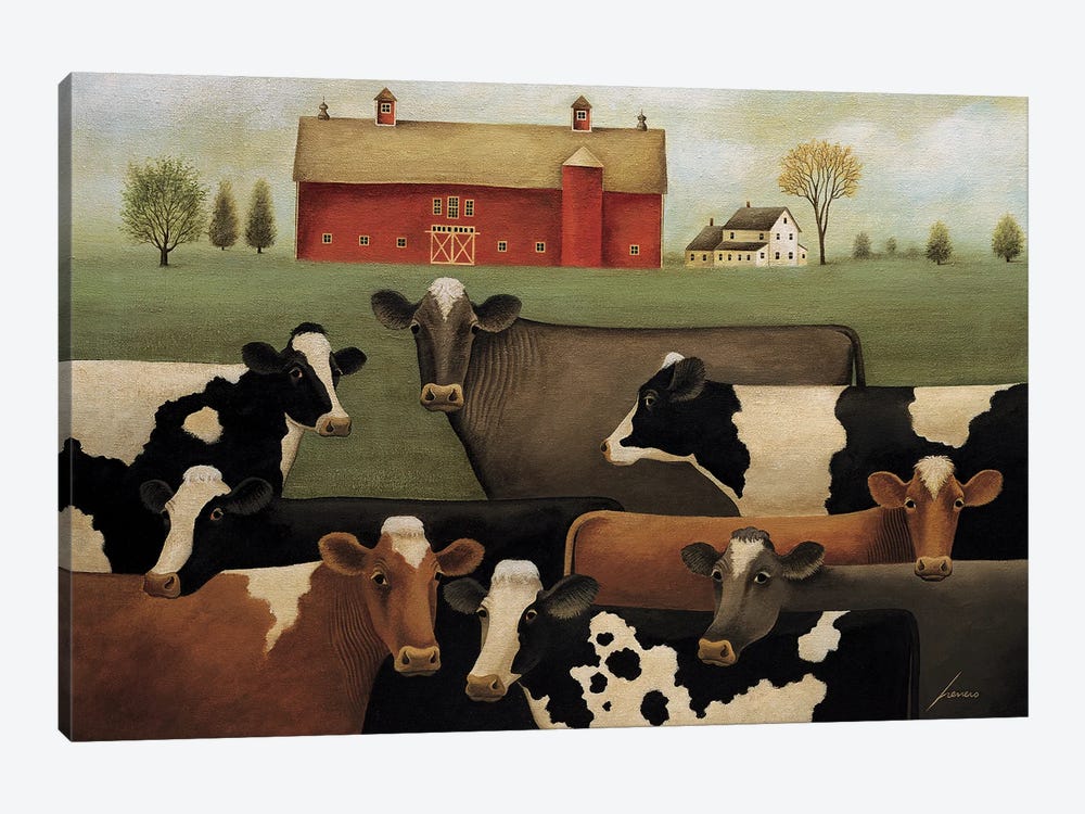 Eight Cows by Lowell Herrero 1-piece Canvas Wall Art