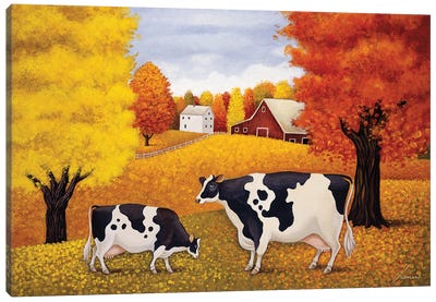 Fall In Peacham Canvas Art Print - Barns