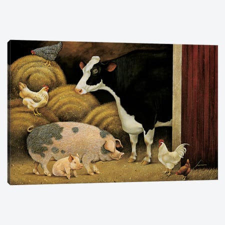 Family Farm Canvas Print #LWE42} by Lowell Herrero Art Print