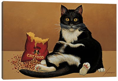 Felini Bean Birkenseer Canvas Art Print - Tuxedo Cat Art