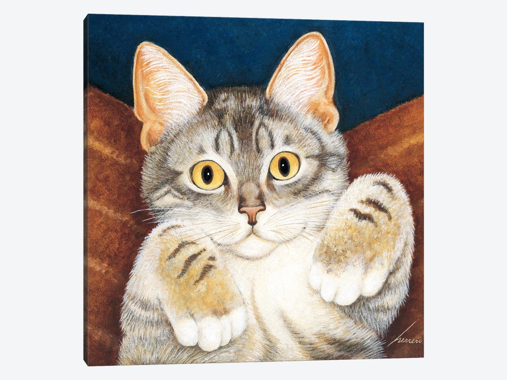 Foster Kitten Blue by Lowell Herrero 1-piece Canvas Art Print