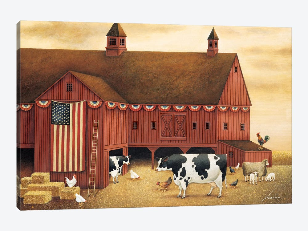 Fourth Of July Barn by Lowell Herrero 1-piece Canvas Artwork