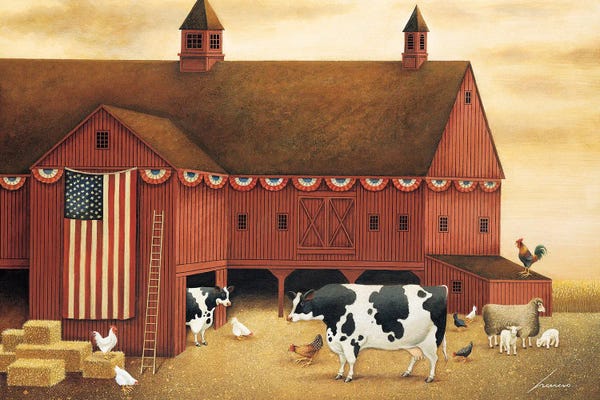 Classic Americana: Fourth Of July Barn by Lowell Herrero