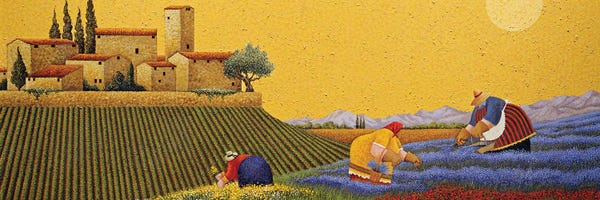 Fine Art Meets Folk: Hillside Flowers by Lowell Herrero