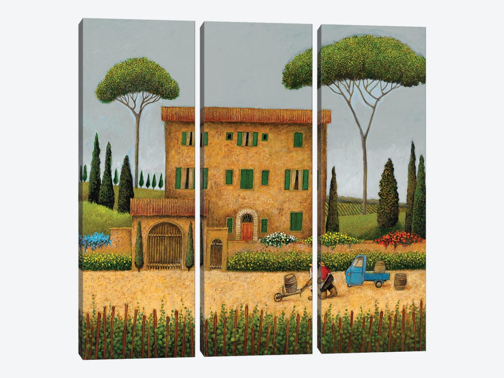 Italian Hotel by Lowell Herrero 3-piece Canvas Print