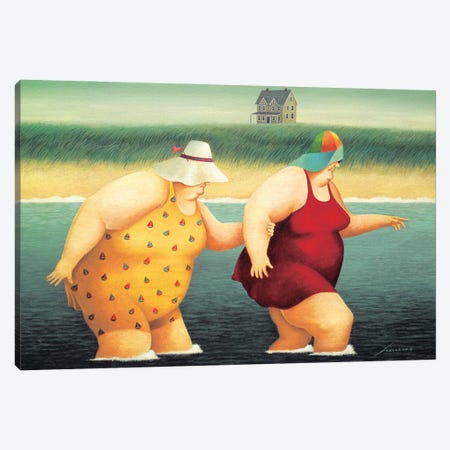 Judy And Marge Canvas Print #LWE66} by Lowell Herrero Canvas Art