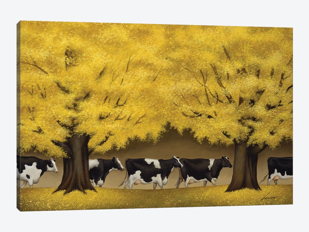 Autumn Cows by Lowell Herrero 1-piece Canvas Print