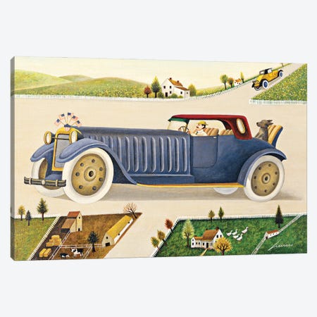 Man Driving Car Canvas Print #LWE75} by Lowell Herrero Art Print