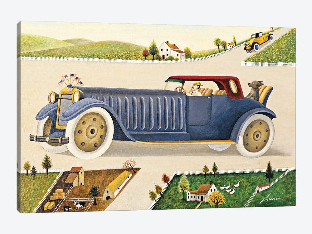 Man Driving Car by Lowell Herrero 1-piece Canvas Art