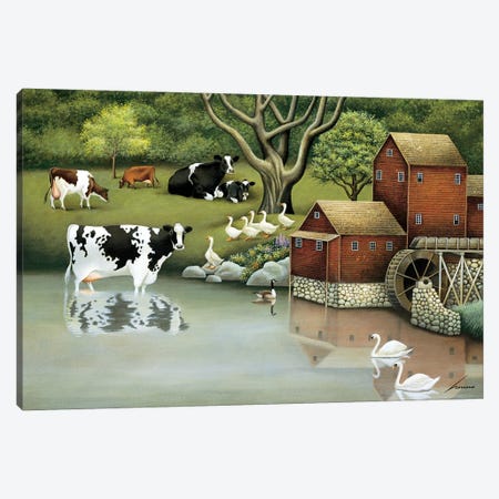 Mill Stream Pond Canvas Print #LWE79} by Lowell Herrero Canvas Art