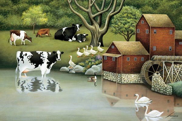 Watermills & Windmills: Mill Stream Pond by Lowell Herrero