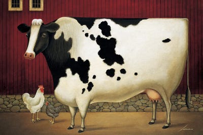 Mrs Oleary's Cow by Lowell Herrero art print