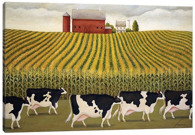 Nebraska Corn Field Canvas Art Print - Lowell Herrero