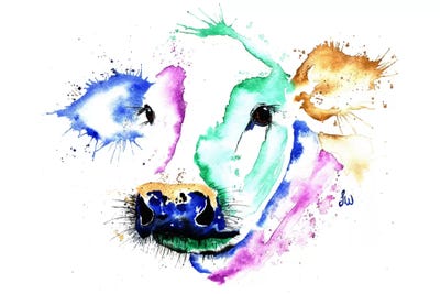 Colourful Cow by Lisa Whitehouse canvas print