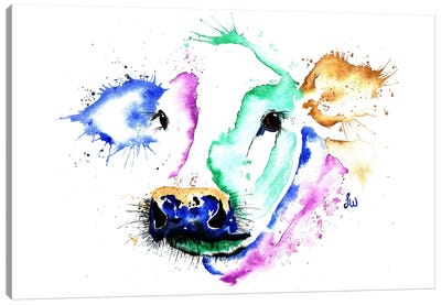 Colourful Cow Canvas Art Print - Lisa Whitehouse