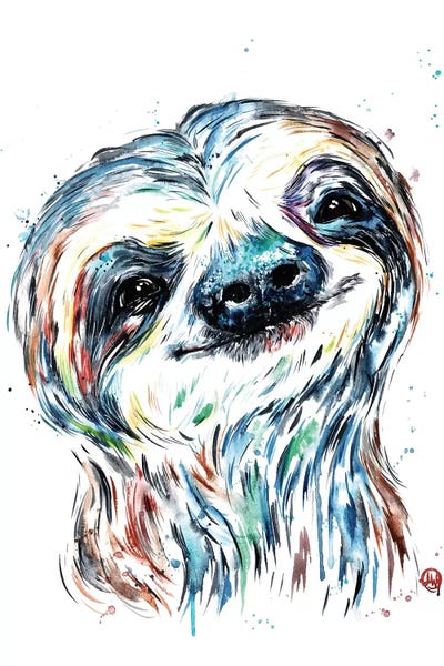 Sloth Smile by Lisa Whitehouse art print
