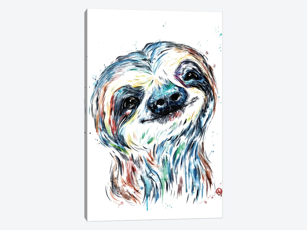 Smiley Sloth by Lisa Whitehouse 1-piece Canvas Art Print