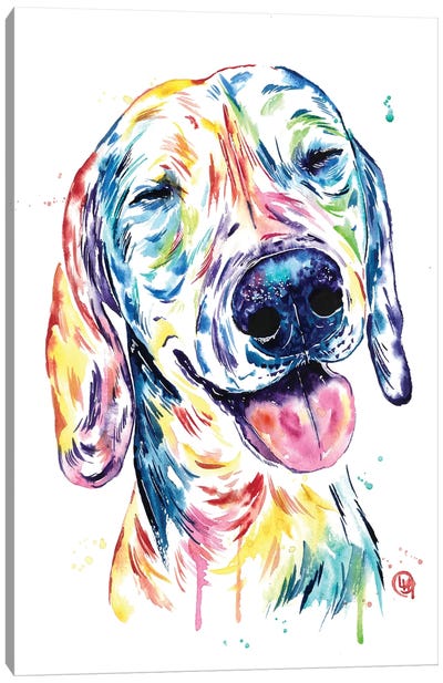 Teeny Dog with tons of heart - Dachshund Canvas Art Print - Dachshund Art