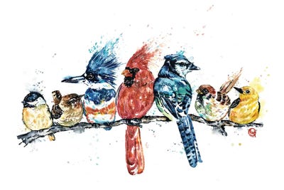 Birds on a Branch by Lisa Whitehouse framed wall art