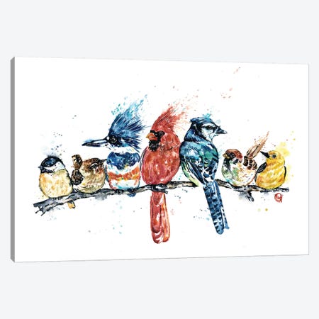 Birds on a Branch Canvas Print #LWH117} by Lisa Whitehouse Canvas Art