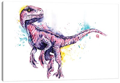 Blue the Raptor Canvas Art Print - Dinosaur Art
