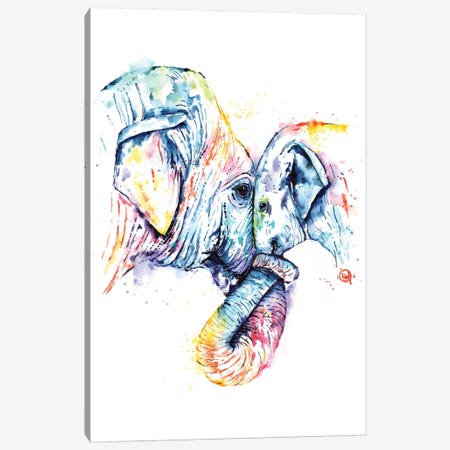 Elephant Mom and Baby Canvas Print #LWH122} by Lisa Whitehouse Canvas Wall Art