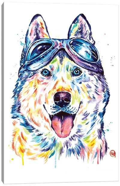 Husky Aviators Canvas Art Print - Lisa Whitehouse