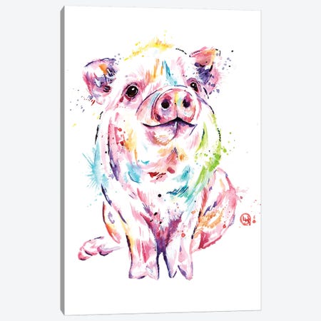 Piggy Canvas Print #LWH131} by Lisa Whitehouse Canvas Art Print