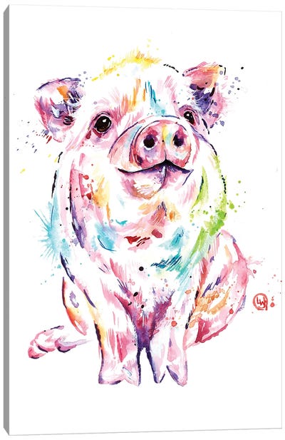 Piggy Canvas Art Print - Lisa Whitehouse